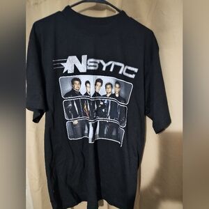 VINTAGE N’SYNC 2001 Popodyssey concert y2k black tee shirt NWOT
